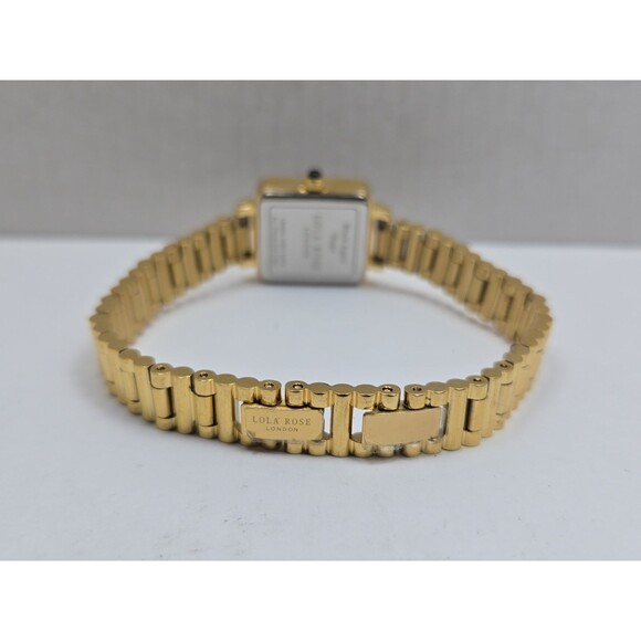 Lola Rose Cube Black Onyx Gold Tone Square Womens Dress Quartz Watch New Battery main image 7